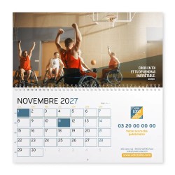 Calendrier mural (33x32 cm) personnalisé - Logo intégré Au bureau