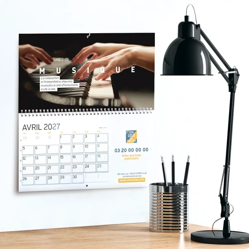 Calendrier mural (33x32 cm) personnalisé - Arts