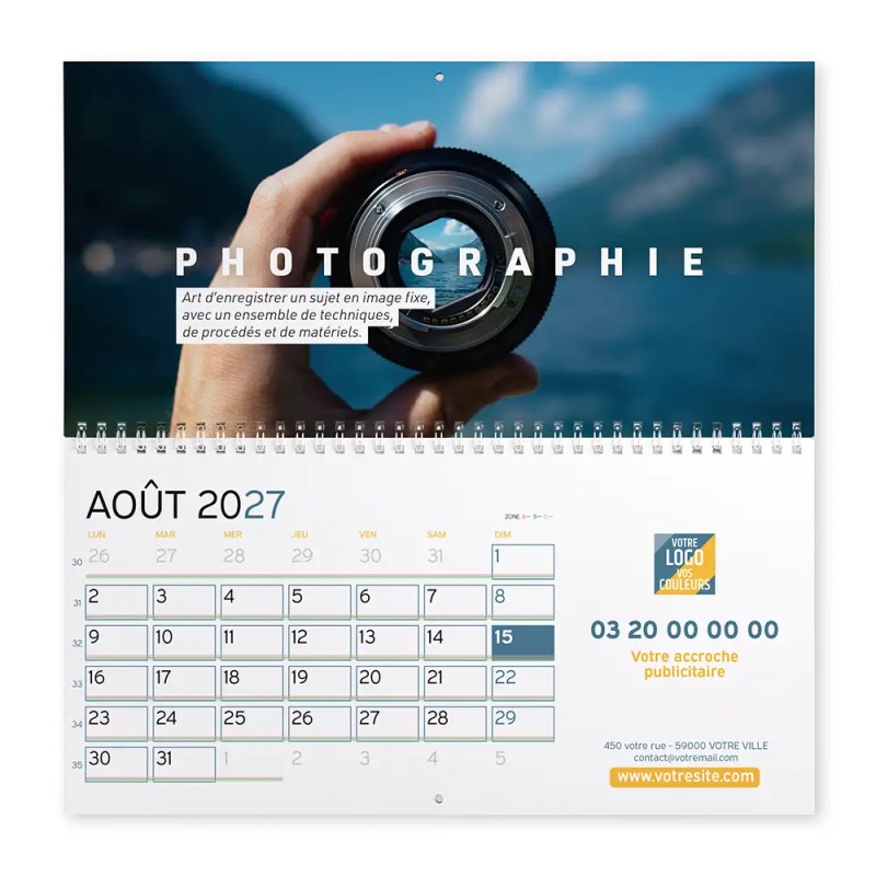 Calendrier mural (33x32 cm) personnalisé - Arts