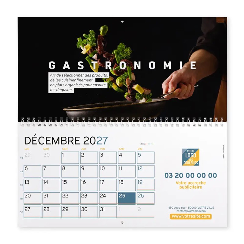 Calendrier mural (33x32 cm) personnalisé - Arts