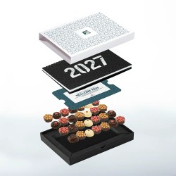 Coffret personnalisé calendrier et chocolats artisanaux - Trilogie Alinéa