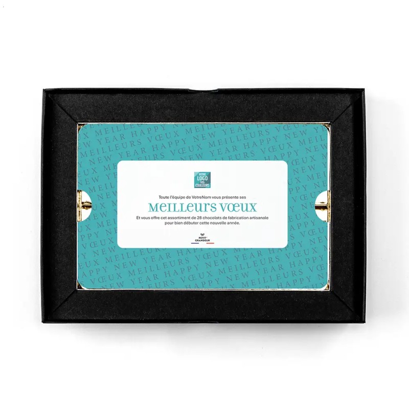 Coffret personnalisé calendrier et chocolats artisanaux - Trilogie Arabesque