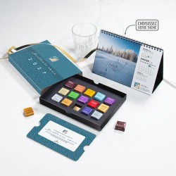 Coffret personnalisé calendrier et caramel artisanaux - Trilogie Typo