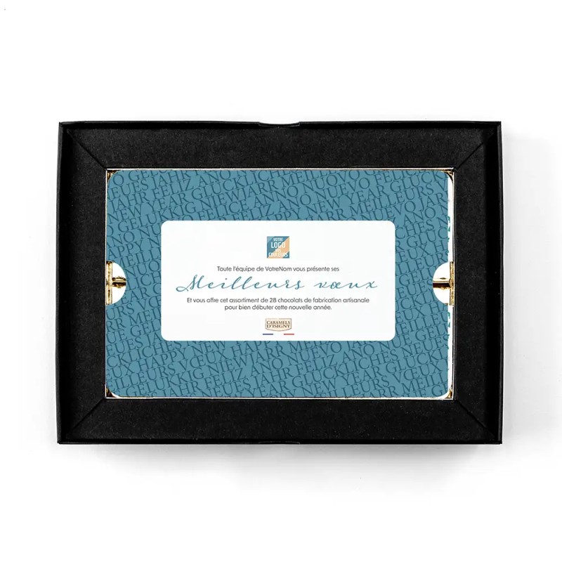 Coffret personnalisé calendrier et caramel artisanaux - Trilogie Typo