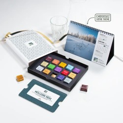 Coffret personnalisé calendrier et caramel artisanaux - Trilogie Alinéa