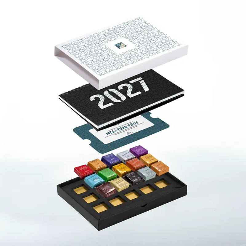 Coffret personnalisé calendrier et caramel artisanaux - Trilogie Alinéa