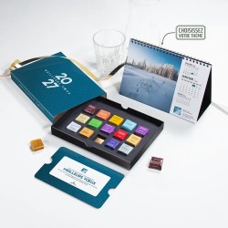 Coffret personnalisé calendrier et caramel artisanaux - Trilogie Lattice