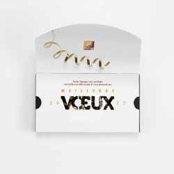 Boîte personnalisée avec 9 papillotes chocolat - Ruban