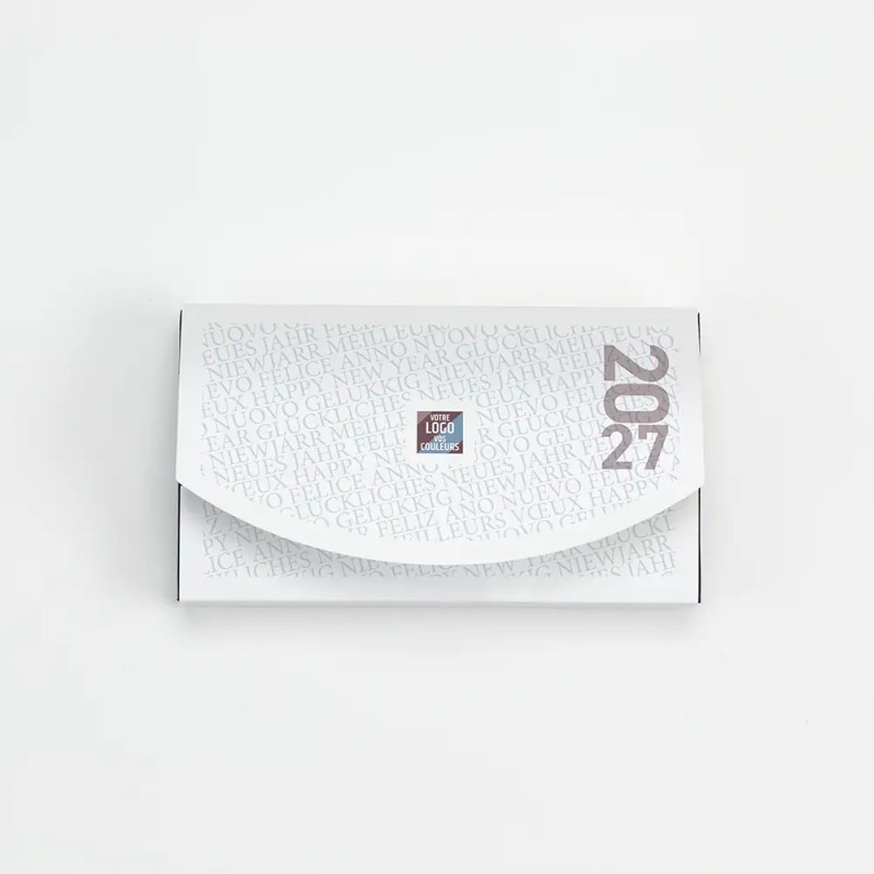Boîte personnalisée avec 9 papillotes chocolat - Typo
