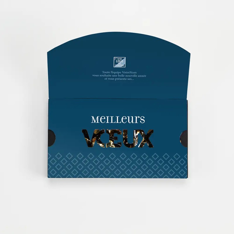 Boîte personnalisée avec 9 papillotes chocolat - Carrelis