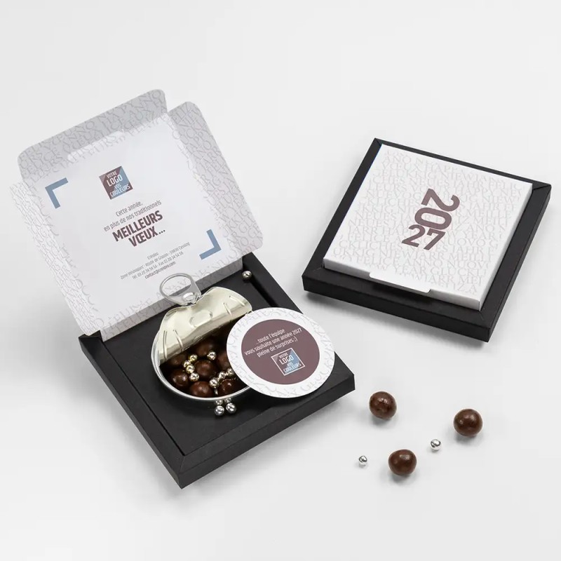 Boîte surprise personnalisée avec chocolats - MagicBox Typo