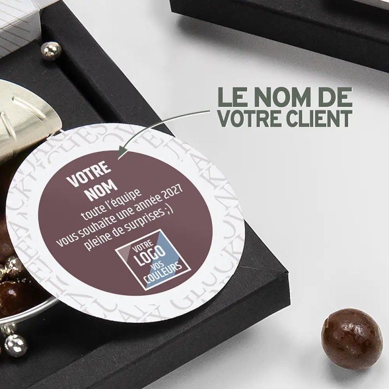 Boîte surprise personnalisée avec chocolats - MagicBox Typo