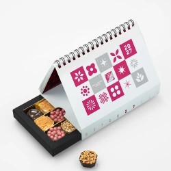 Coffret personnalisé calendrier et chocolats artisanaux - Calcao Patchwork