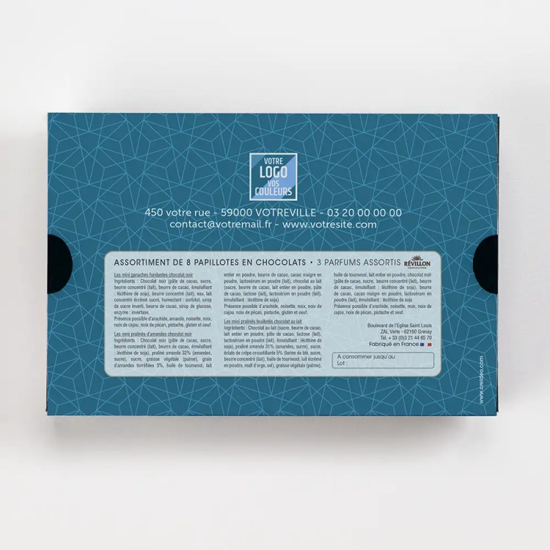 Coffret personnalisé avec calendrier et papillotes de chocolat - Calcao Alinéa