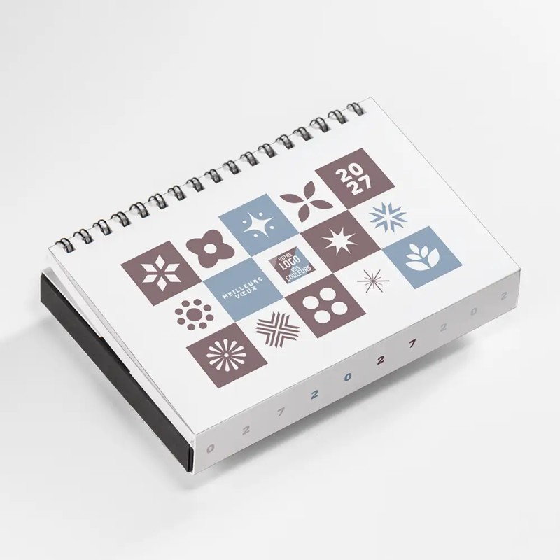 Coffret personnalisé avec calendrier et papillotes de chocolat - Calcao Patchwork