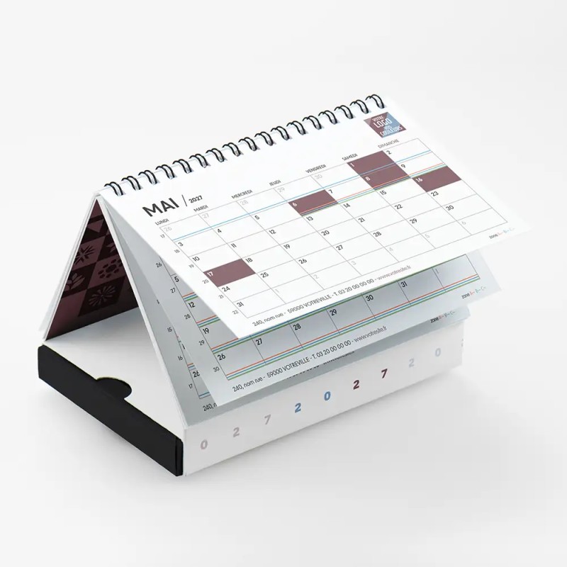 Coffret personnalisé avec calendrier et papillotes de chocolat - Calcao Patchwork