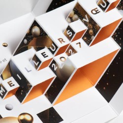 Carte de vœux personnalisée découpe pop up - City 3D