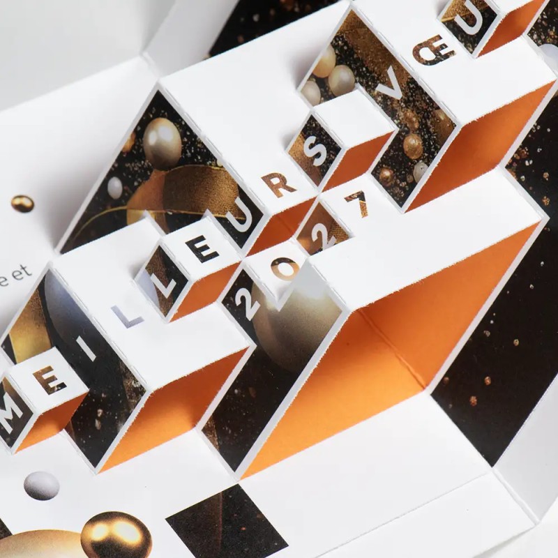 Carte de vœux personnalisée découpe pop up - City 3D
