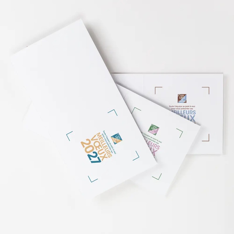 Carte de vœux carrée personnalisée dorure - Jade