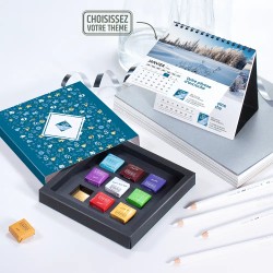 Coffret personnalisé calendrier et caramel artisanaux - Duologie Réveillon