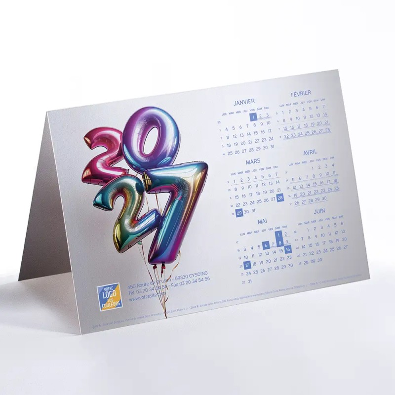 Carte calendrier Caléo - Helium