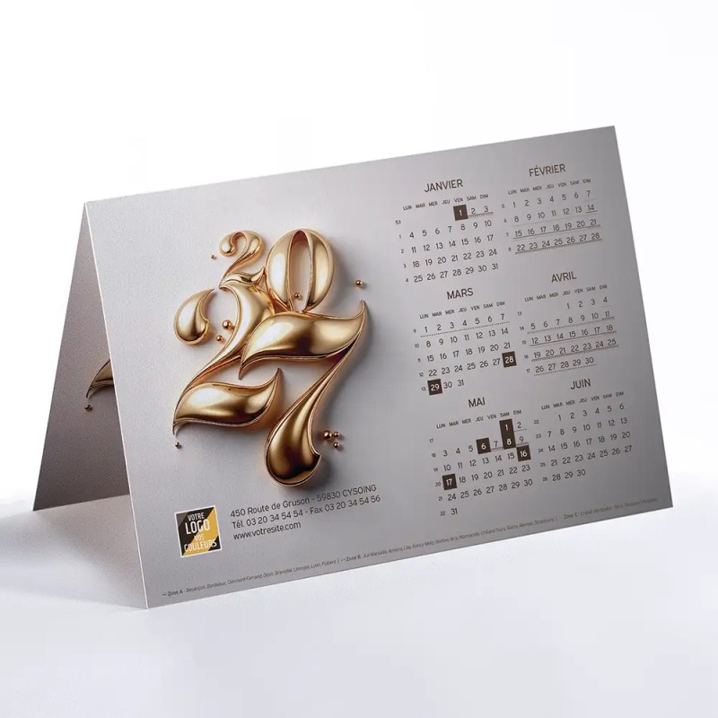 Carte calendrier Caléo - Aurum
