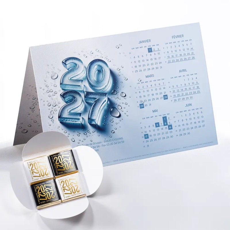 Carte calendrier avec chocolats Caléo - Nevea