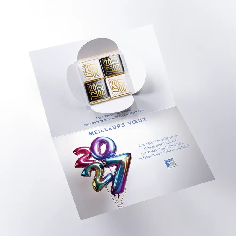 Carte calendrier avec chocolats Caléo - Helium