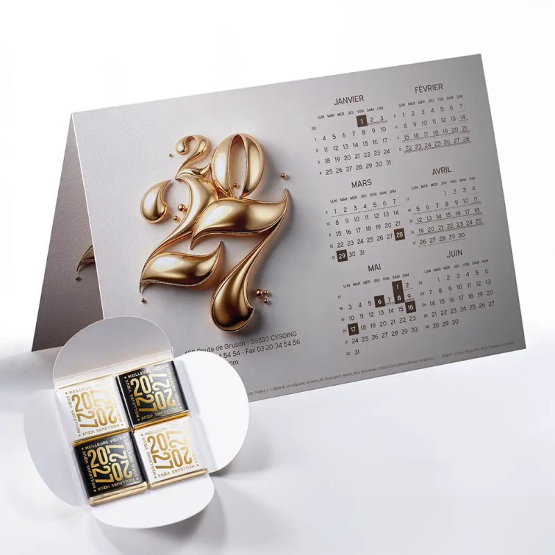 Carte calendrier avec chocolats Caléo - Aurum
