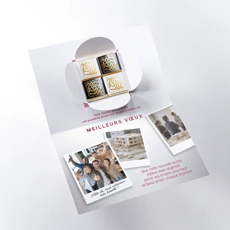 Carte calendrier avec chocolats Caléo - Vos photos