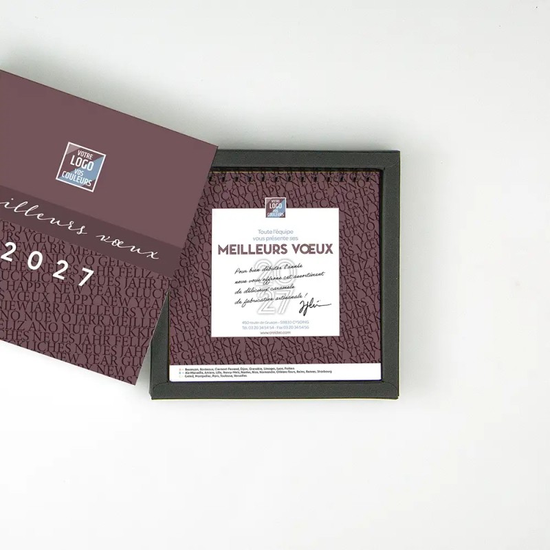 Coffret personnalisé calendrier et caramel artisanaux - Duologie Typo