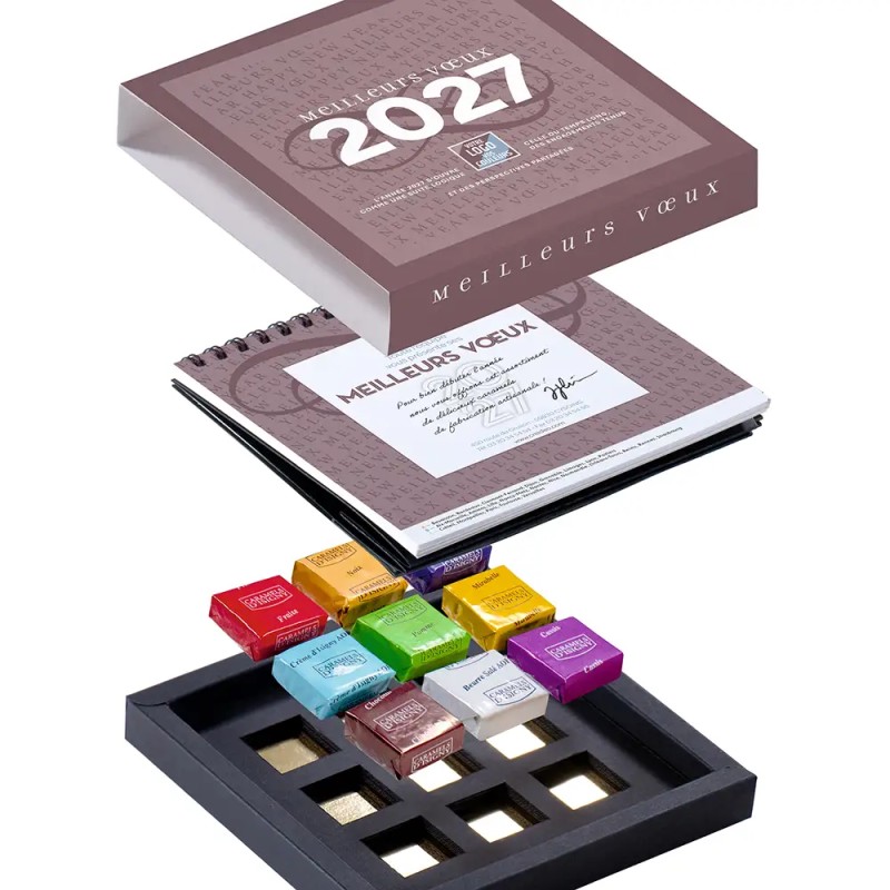 Coffret personnalisé calendrier et caramel artisanaux - Duologie Arabesque