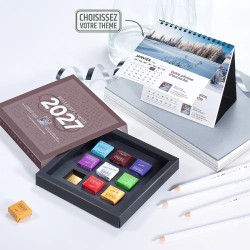 Coffret personnalisé calendrier et caramel artisanaux - Duologie Arabesque