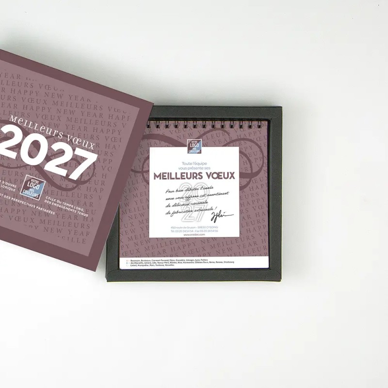 Coffret personnalisé calendrier et caramel artisanaux - Duologie Arabesque
