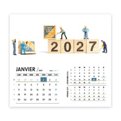 Calendrier chevalet intégral (15x18 cm) personnalisé - Logo intégré Miniature