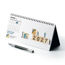 Calendrier chevalet horizontal (23x10 cm) personnalisé - Logo intégré Miniature