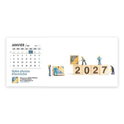 Calendrier chevalet horizontal (23x10 cm) personnalisé - Logo intégré Miniature