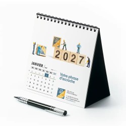 Calendrier chevalet carré (15x15 cm) personnalisé - Logo intégré Miniature