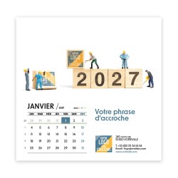 Calendrier chevalet carré (15x15 cm) personnalisé - Logo intégré Miniature