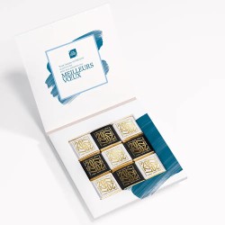 Carte de vœux personnalisée avec chocolats - Ecrin Palette