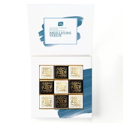 Carte de vœux personnalisée avec chocolats - Ecrin Palette