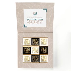 Carte de vœux personnalisée avec chocolats - Ecrin Esquisse