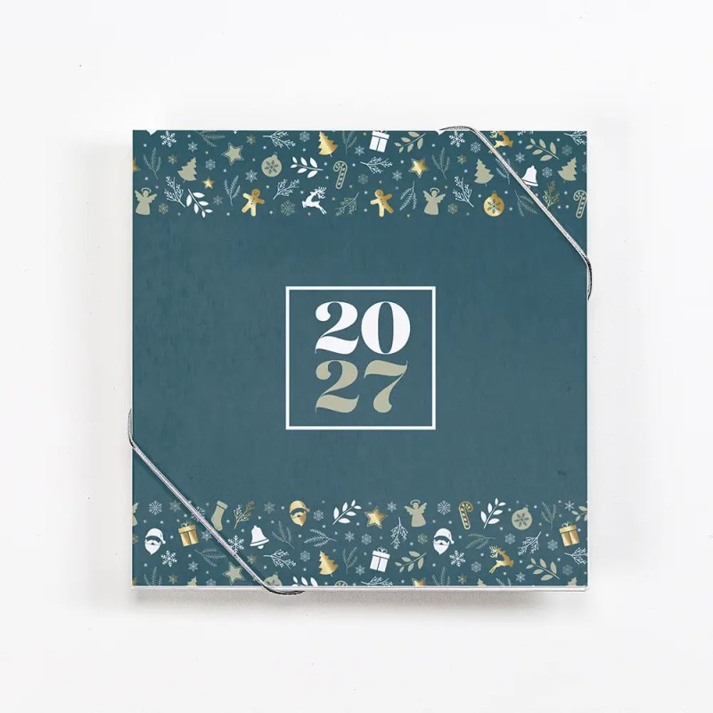 Carte de vœux personnalisée avec chocolats - Ecrin Réveillon