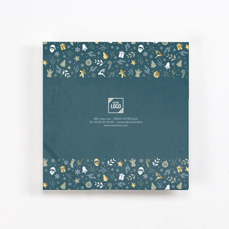Carte de vœux personnalisée avec chocolats - Ecrin Réveillon