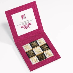 Carte de vœux personnalisée avec chocolats - Ecrin Alinéa