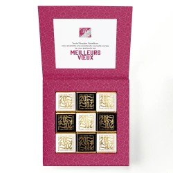 Carte de vœux personnalisée avec chocolats - Ecrin Alinéa