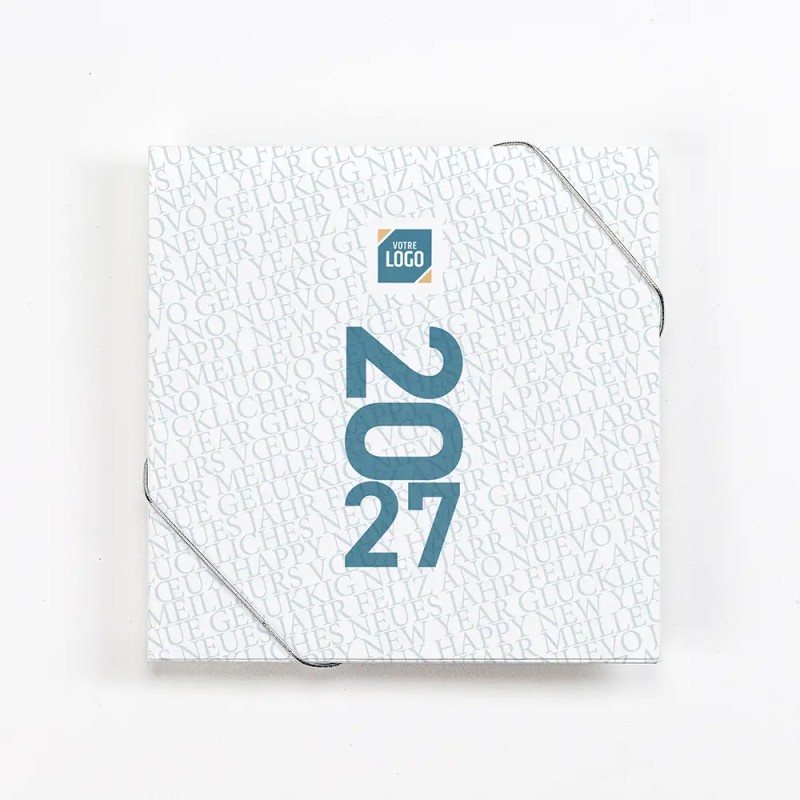 Carte de vœux personnalisée avec chocolats - Ecrin Typo
