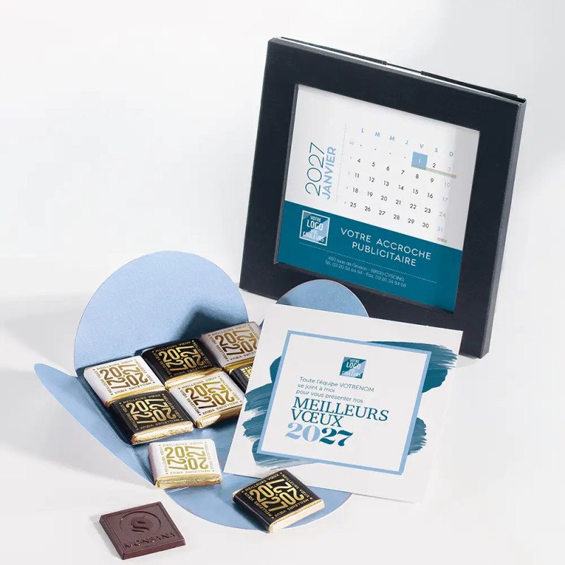 Calendrier cadre personnalisé avec chocolats - Calendélice Palette