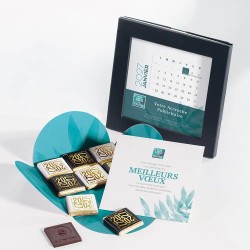 Calendrier cadre personnalisé avec chocolats - Calendélice Aquarelle