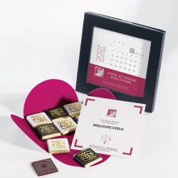 Calendrier cadre personnalisé avec chocolats - Calendélice Cocarde